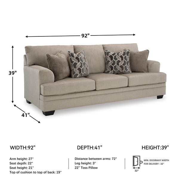 Contemporary Sofa with 4 Toss Pillows