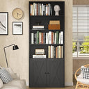 6-Tier Tall Bookcase with Cabinet Doors
