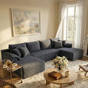 U-Shaped Sectional Sofa with 2 Chaise Lounges, Chenille Cloud Couch, No Assembly