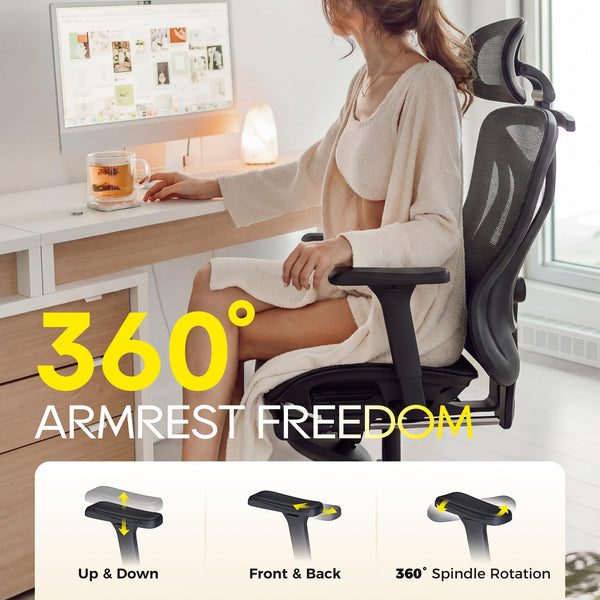 Ergonomic Office Chair with Footrest & Mesh Back
