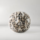 Spotted Faux Fur Ball Pillow 12" | Leopard Print Round Throw Pillow