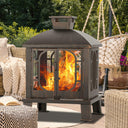 Metal Chiminea Fire Pit with Grill | 45"H x 31"W