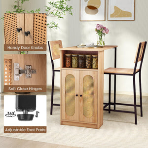 3-Piece Counter Height Bar Table Set with Storage