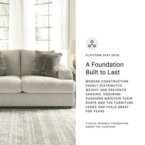 Contemporary Chenille Loveseat with Accent Pillows