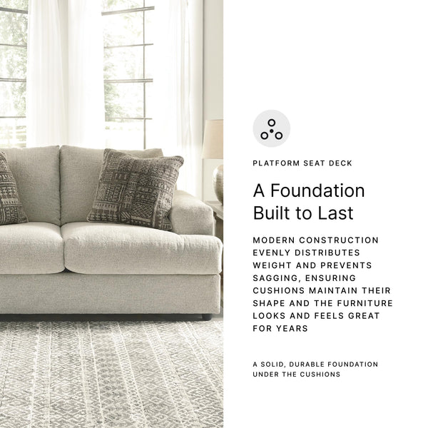 Contemporary Chenille Loveseat with Accent Pillows