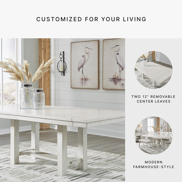 Extendable Farmhouse Dining Table with Removable Leaves – Seats 8