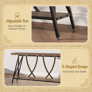 70.9" Industrial Console Table – Rustic Brown