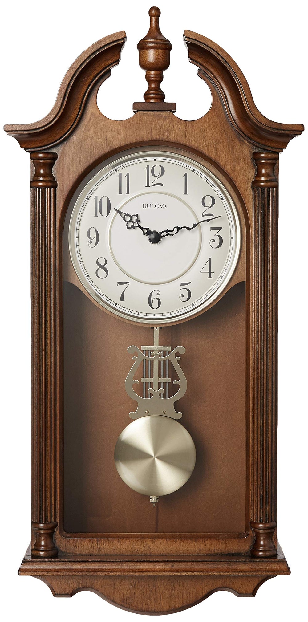 Triple-Chime Pendulum Wall Clock – Brown Cherry