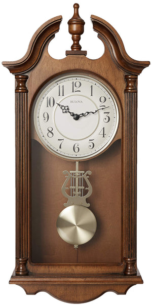 Triple-Chime Pendulum Wall Clock – Brown Cherry