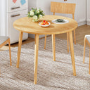 Round Bamboo Dining Table for 2-4 | 35.4 Inch Kitchen Table for Small Spaces