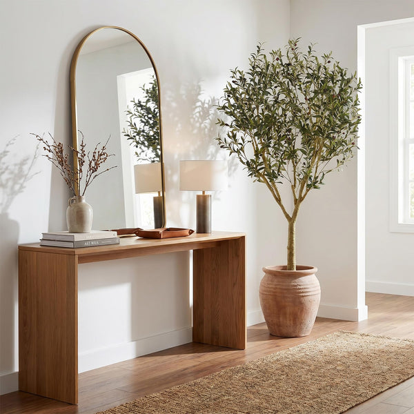 7ft & 8ft Artificial Olive Tree with Natural Wood Trunk