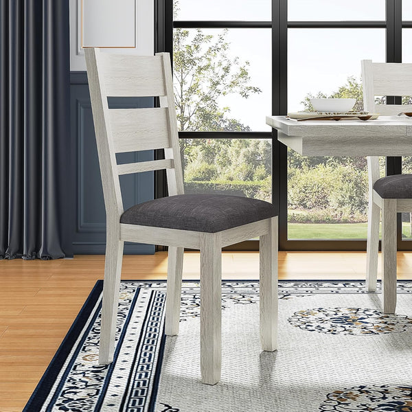7-Piece Extendable Solid Wood Dining Table Set for 6 – Grey