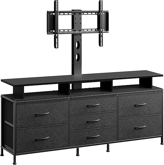 63" TV Stand with Adjustable Mount & 7 Drawers