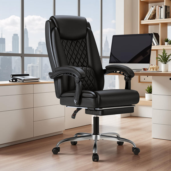 Reclining Ergonomic Office Chair with Footrest