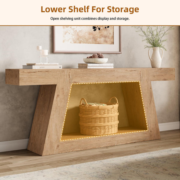 78" 2-Tier Console Table with Shelf