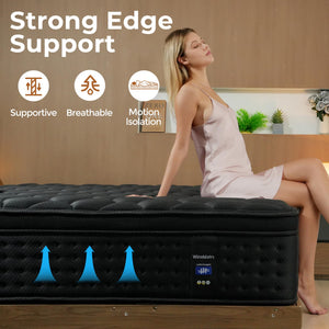 Queen Mattress 14 Inch Memory Foam Hybrid Euro Top