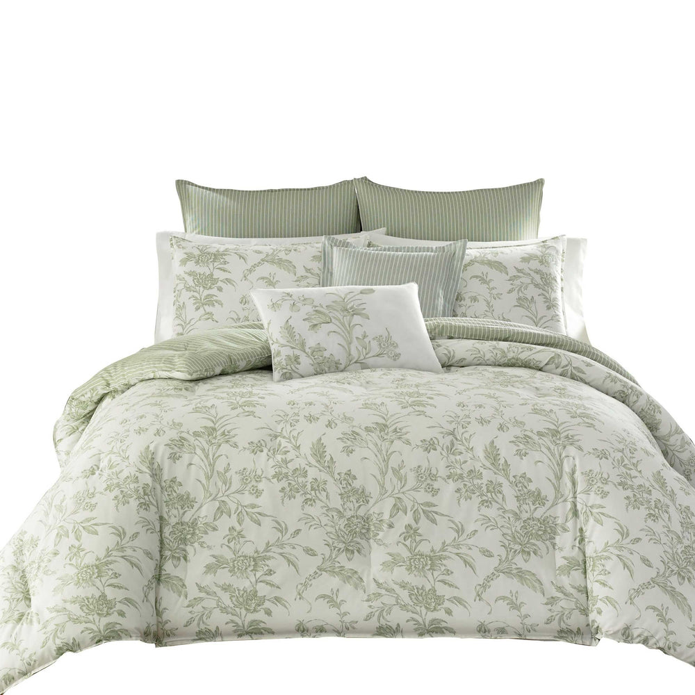 Queen Comforter Set – Reversible Cotton Bedding with Shams & Throw Pillows