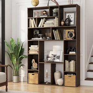 6-Shelf Open Bookcase, 71" H Freestanding Display Storage