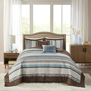 5-Piece Reversible Quilted Bedspread Set – Oversized King & Queen