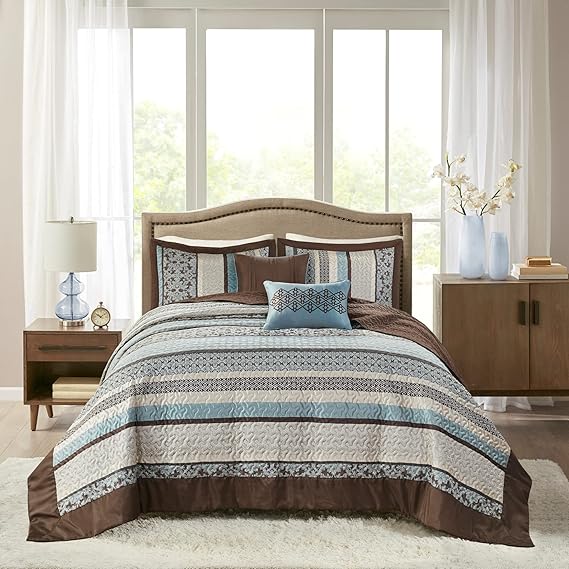 5-Piece Reversible Quilted Bedspread Set – Oversized King & Queen