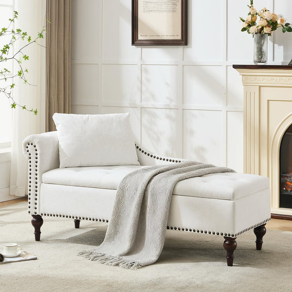 Oversized Chaise Lounge with Storage & Left Armrest