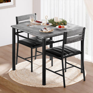 2-Person Dining Table Set with Upholstered Chairs