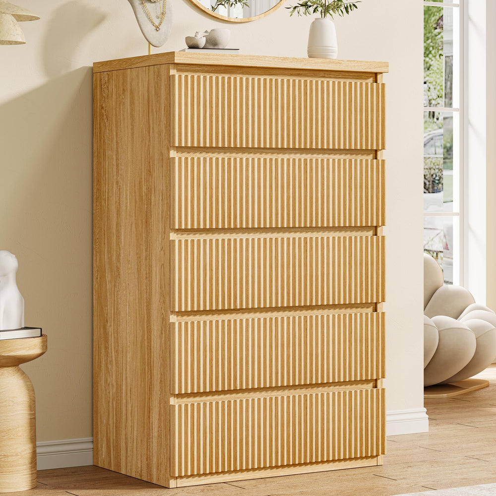 Fluted 5-Drawer Dresser