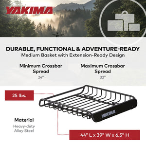 Medium Roof Cargo Basket with Universal Crossbar Mount