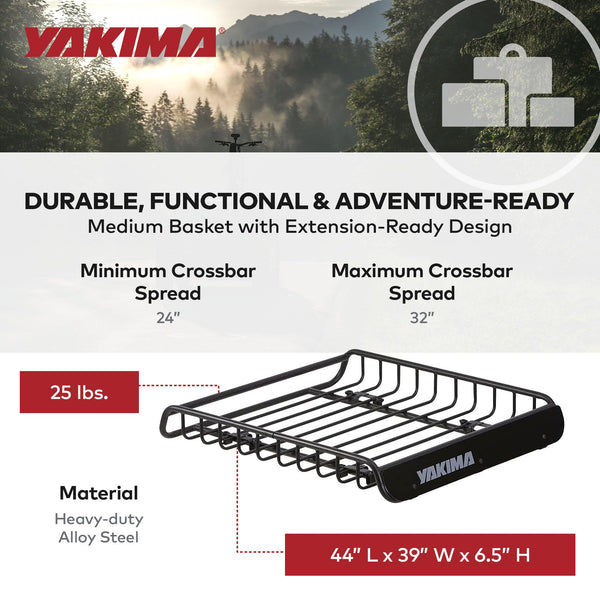 Medium Roof Cargo Basket with Universal Crossbar Mount