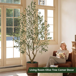 Artificial Olive Tree – Indoor Faux Plant with Black Pot