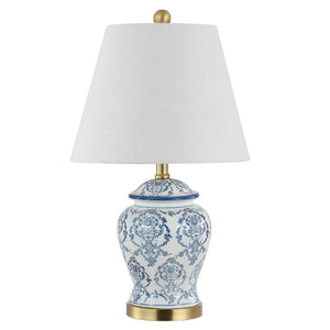 Chinoiserie Ceramic Table Lamp — Blue & White, 24.5"
