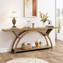 70.87" 2-Tier Console Table with Half Moon Frame