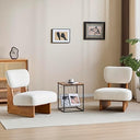 Armless Lounge Accent Chair Set of 2 – Fabric Upholstered, Solid Wood Frame