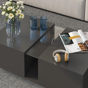 LED Coffee Table with Storage & Sliding Drawers