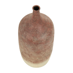 Large Round Iron Decorative Vase – Copper Ombre Farmhouse Centerpiece
