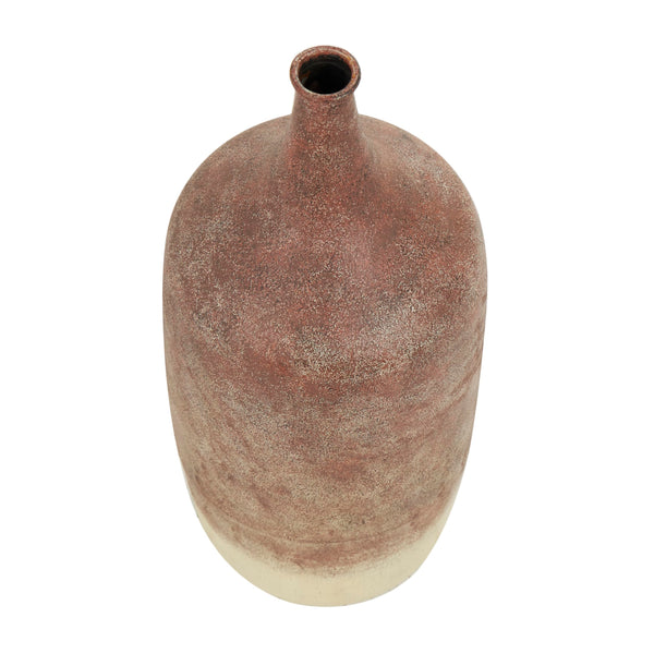 Large Round Iron Decorative Vase – Copper Ombre Farmhouse Centerpiece