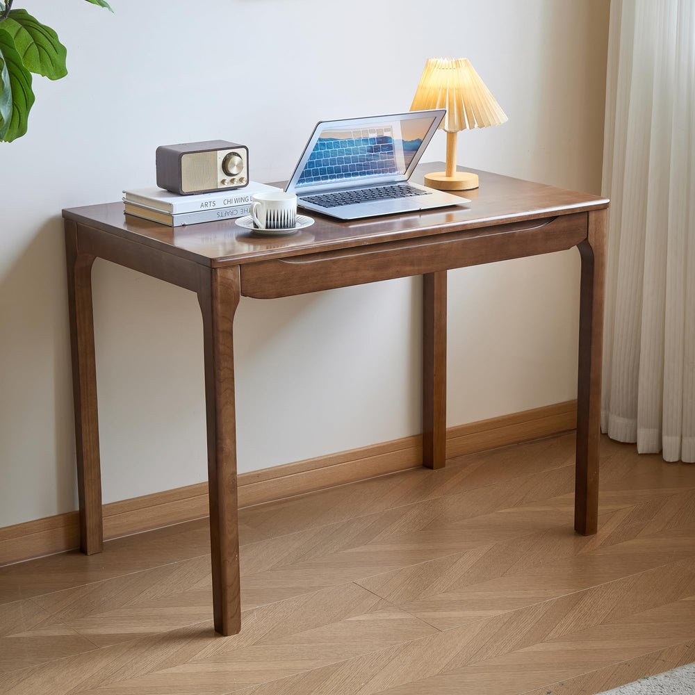 Solid Wood Desk with Drawers – Home Office Writing Desk