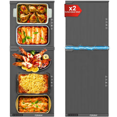 XXL Electric Food Warming Mat – 42"x16" Extendable Silicone Countertop Warmer