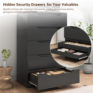 5-Drawer Dresser with Hidden Storage Compartment