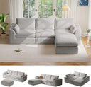 108" Modular Sectional Cloud Couch with Ottoman