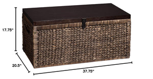 Water Hyacinth Storage Trunk with Espresso Lid
