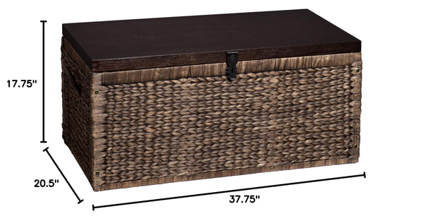 Water Hyacinth Storage Trunk with Espresso Lid