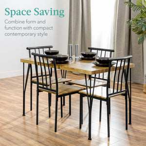 5-Piece Modern Dining Table Set with 4 Chairs