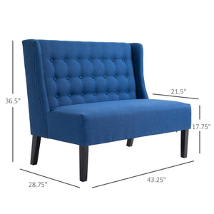 Retro Wingback Button-Tufted Loveseat Sofa
