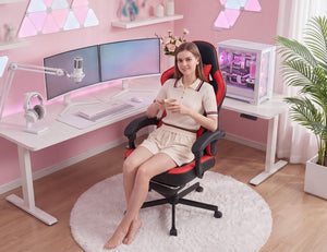 Ergonomic Gaming Chair with Footrest & Lumbar Support