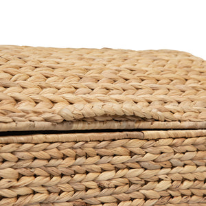 Water Hyacinth Wicker Storage Trunk with Metal Frame