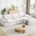120" Modular Sectional Sofa with Ottoman – Deep Seat Cloud Couch