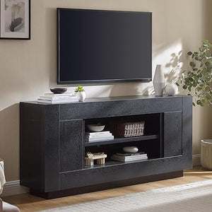 70-Inch TV Stand with Open Shelves and Side Cabinets