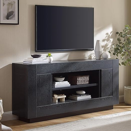 70-Inch TV Stand with Open Shelves and Side Cabinets
