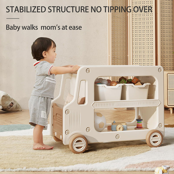 Kids Toy Storage Organizer with Bins & Bookshelf, 2-Layer Cabinet